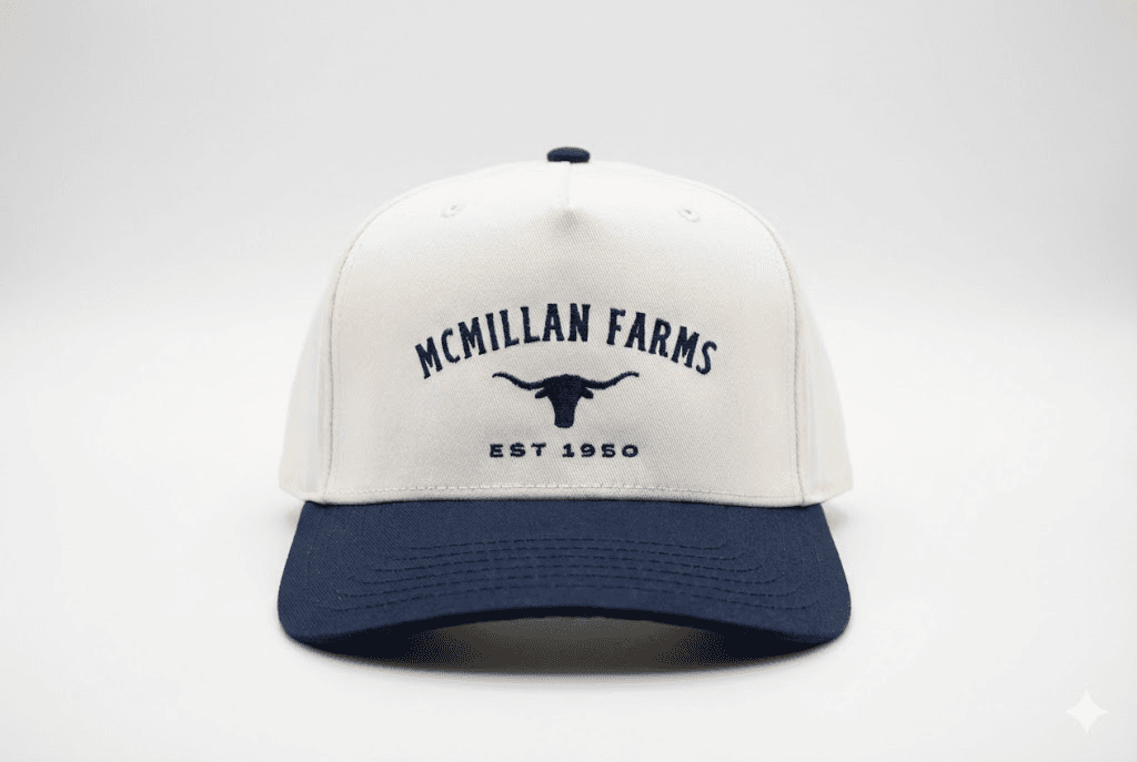 McMillan Farms Hat - White and Blue