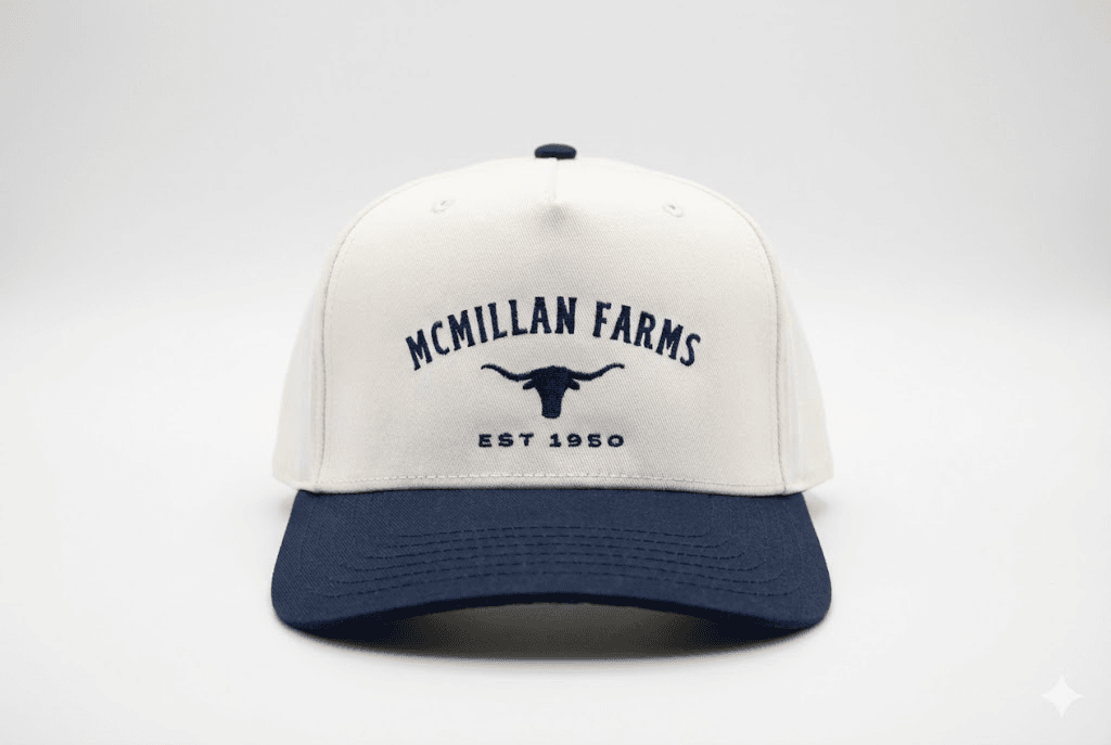 McMillan Farms Hat - White and Blue