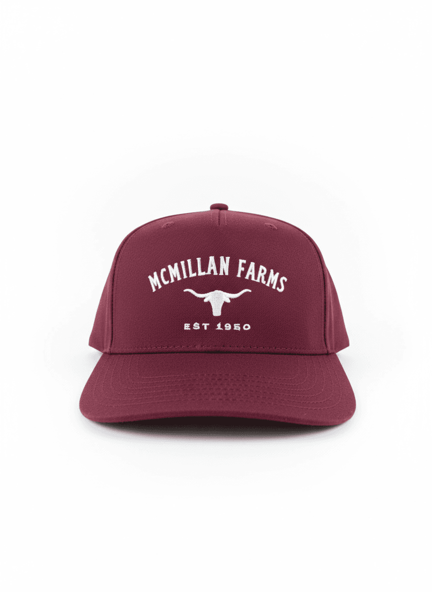 McMillan Farms Hat - Maroon and White